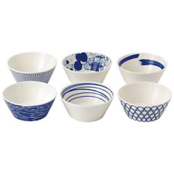 Royal Doulton Pacific Porcelain Tapas Bowls, Set of 6, Blue